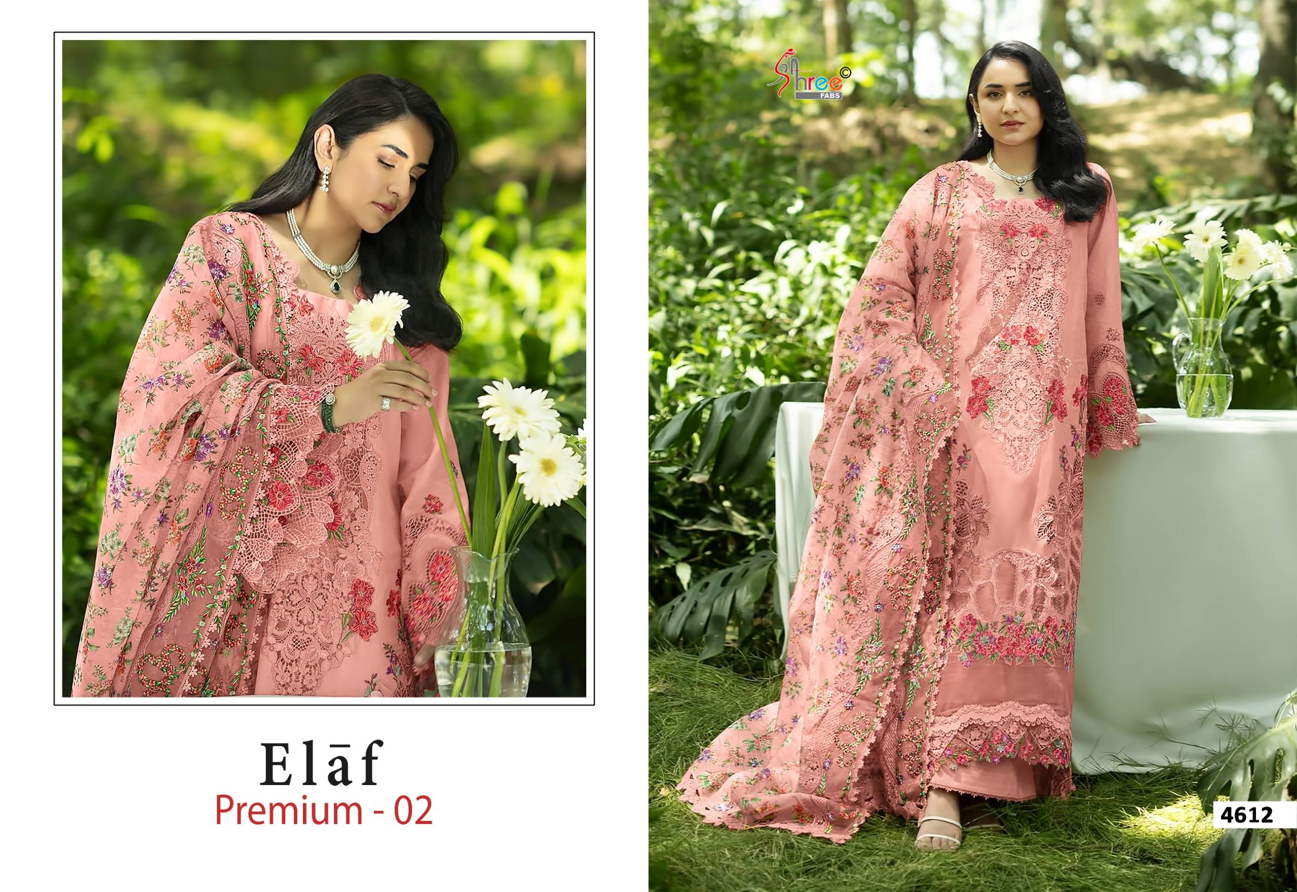ELAF PREMIUM-02 By Shree fabs 4611 To 4616 Series Beautiful Festive Suits Stylish Fancy Colorful Ethnic Wear Pure Cotton Print Dresses At Wholesale Price
